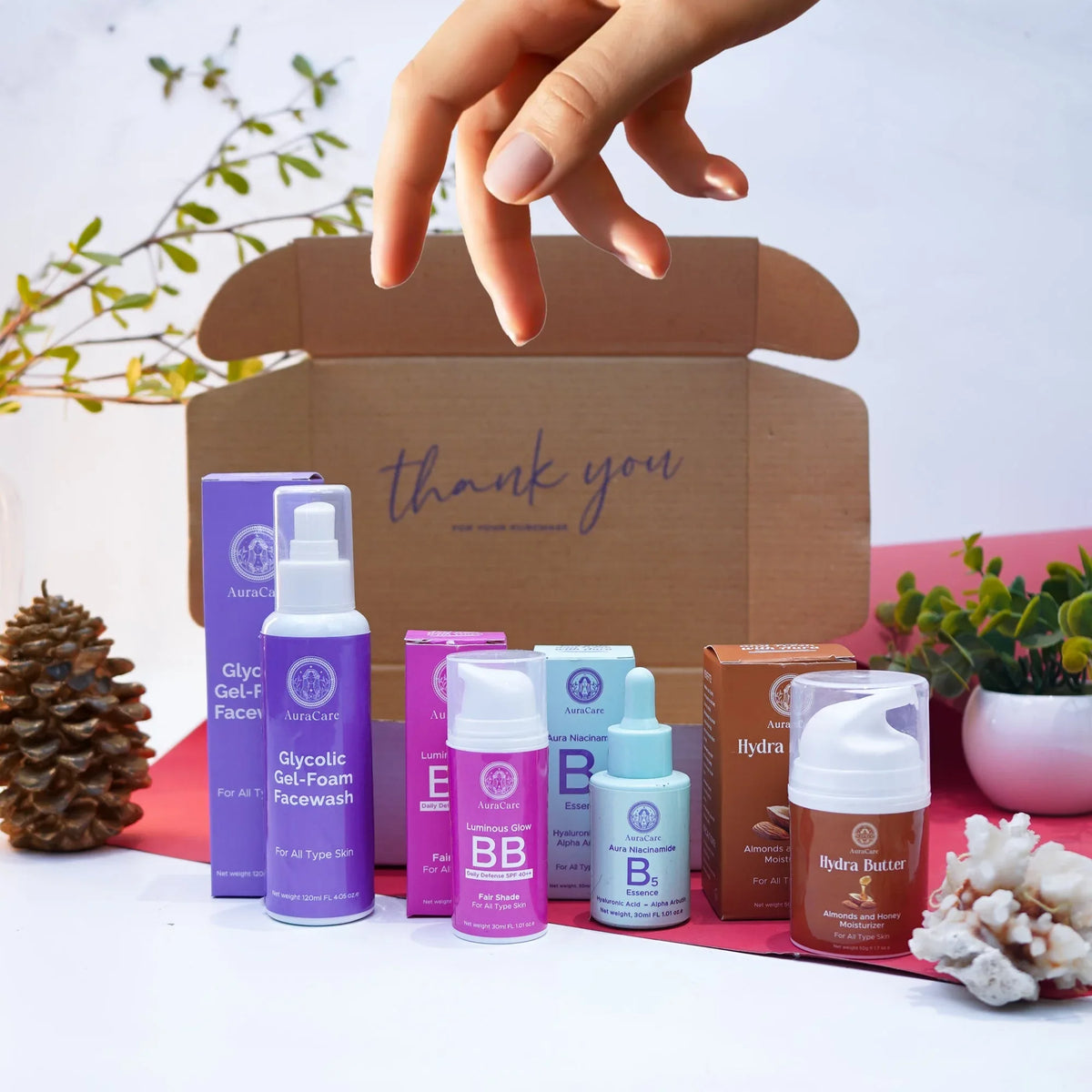 Glow Kit(facewash+serum+moisturizer+bb cream) - AuraCare.pk